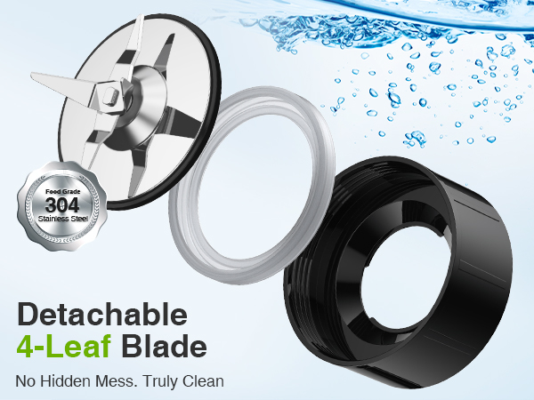Detachable 4-leaf 304 stainless steel blade blender, easy to clean and maintain
