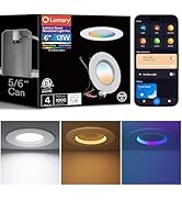 Lumary Smart Retrofit LED Recessed Lighting 6 Inch, Wi-Fi Bluetooth Direct Connect, RGBAI Retrofi...