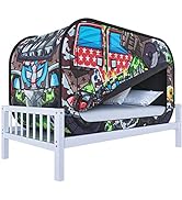 Skywin Kids Bed Tent Twin - Boys Bed Fort for Kids - Pop Up Privacy Tent for Twin Bed, Collapsibl...