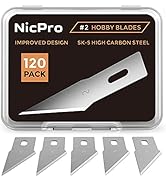 Nicpro 120 PCS Hobby Blades Set SK-5, Utility Refill #2 Art Blades Refill Cutting Tool with Stora...