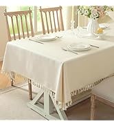 UWWGKK Table Cloth Rectangle Table with Waterproof, Spring Tablecloth with Tassel,Tablecloths for...