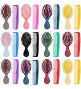 32 pcs Mini Hair Brush Colorful Bulk Hair Brush and Combs Set, Travel Detangling Brush Soft Brist...