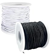 Elastic String for Bracelets, 2 Rolls 1mm Sturdy Bracelet String Total 330 Feet, Stretchy Elastic...
