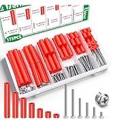 Aienxn 175PCS Red Electrical Outlet Spacers Kit, 85PCS 6-32 Thread Cup Head Mounting Screws and 9...