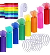 Supla 8 Colors Rainbow Tulle Rolls Tulle Netting Fabric Spool in 6" Wide 25 Yard/roll and 8 Color...