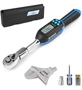 Wisscool Digital Torque Wrench, 5-99.6 ft.lb/6.8-135 N.m, HVAC Torque Wrench with 42mm Jaw, 1/2 D...