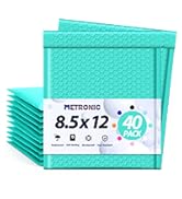 METRONIC Bubble Mailers 8.5 x 11 Inch 40 Pack Teal Waterproof Bubble Mailer Padded Envelopes Cush...