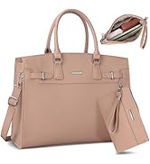 RAINSMORE Laptop Bag for Women 15.6 Inch Waterproof Leather Laptop Tote Bag Business Office Work ...
