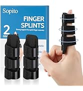 Finger Splint, 2pcs Finger Brace for Index, Middle, Ring Fingers Straightening Arthritis Knuckle ...