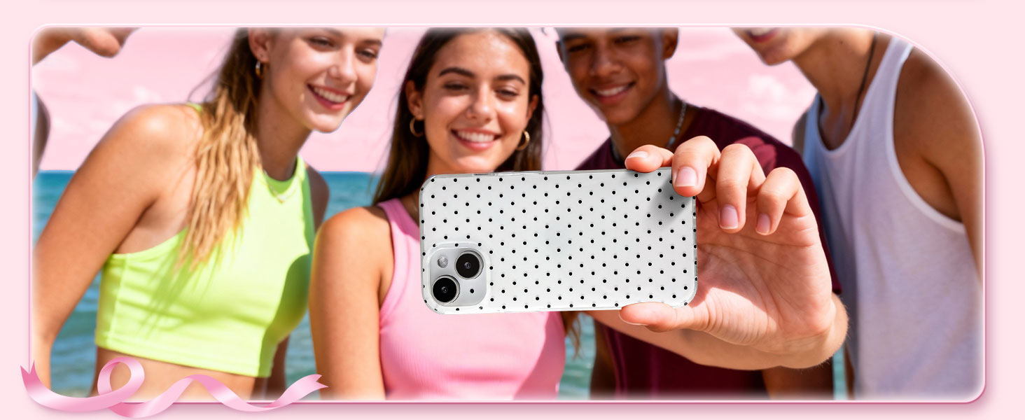 QLTYPRI Cute Polka Dot Shockproof Phone Case