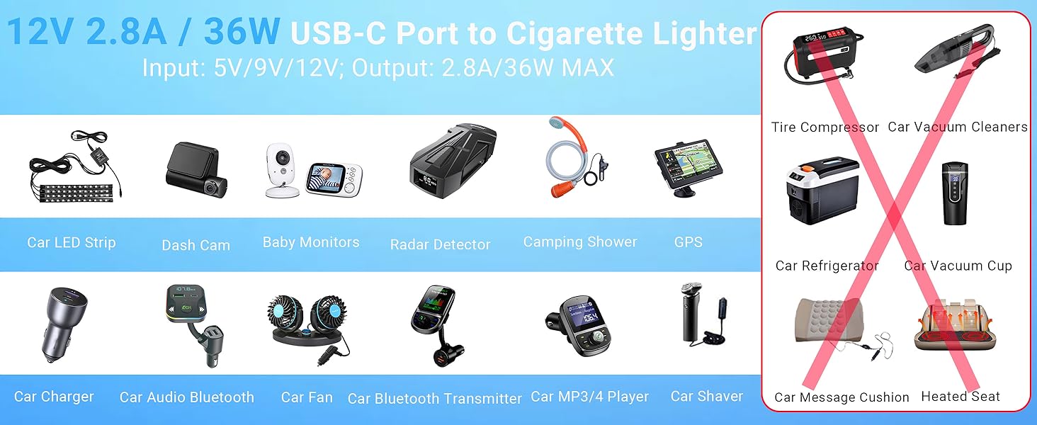 usb c to 12v adapter