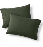 Bedsure Pillow Cases Standard Size Set of 2 - Olive Green Microfiber Pillowcases, Super Soft Doub...