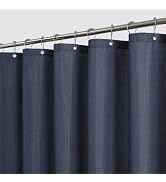 THAIGEE Waterproof Fabric Shower Curtain, No Liner Needed, 72x72, Navy Blue | No Separate Liner N...