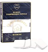 FCAEON Compressed Towel Tablet 12"X9" 50 PCS Bulk Packed Coin Towelettes Disposable Cleaning Wash...