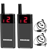 SINORISE Mini Walkie Talkies, Ultra-Compact & Lightweight, Built-in Rechargeable Battery, Comfort...