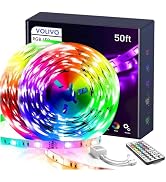 VOLIVO 50ft Led Strip Lights for Bedroom, Color Changing Led Light Strips Kit with Bluetooth App ...