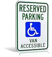 Signs Authority Metal Sign - Reserved Handicap Parking Van - Engineer Grade Ultra Reflective - 18...
