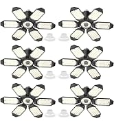 LUCORUSC Led Garage Lights 6-Pack 200W Super Bright Ceiling Led Shop Lights, E26/E27 Base, 6500K,...