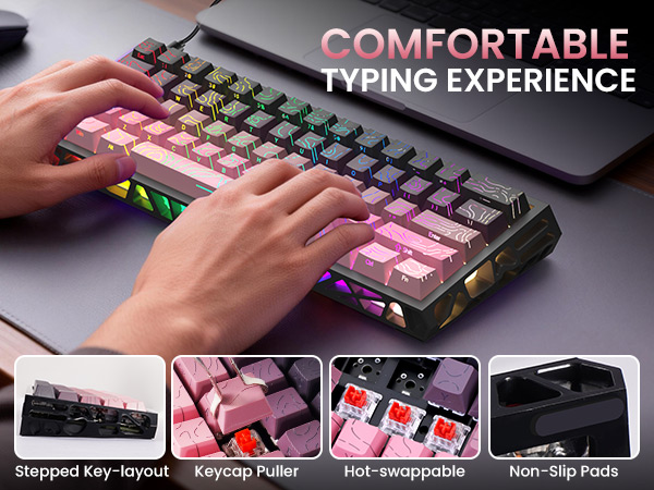 mechanical gaming keyboard wireless backlit keyboard hot swappable highground teclado gamer