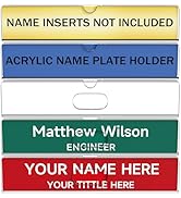 KEENWEGO Nameplate for Doors with Adhesive Tapes - 5 Pack 2x10 Inch Clear Acrylic Office Door Nam...