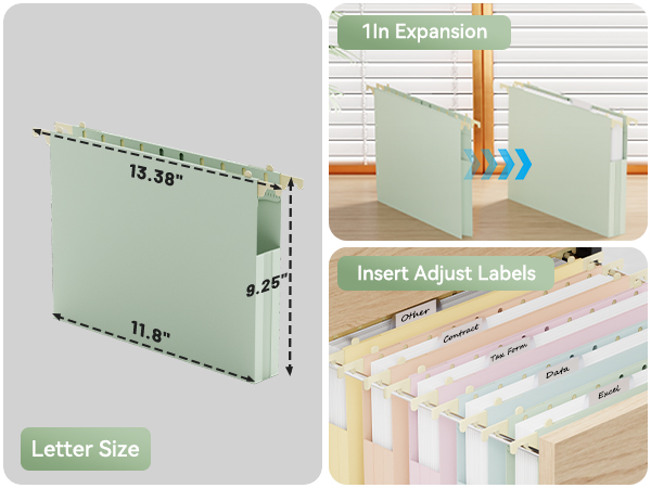 Morandi color hanging file folders 1 inch expansion