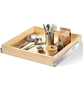 Lydesy Wooden Pull Out Cabinet Organizer for Kitchen Fully Assembled 21" W x 21" D x 3" H Solid W...