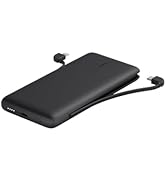 Belkin Power Bank, BoostCharge Plus 10k mAh Portable Charger w/Integrated Lightning Cable & USB-C...