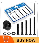 200 Pieces M5 x 30/35/40/45/50mm Button Head Socket Cap Screws Nuts Washers Set Black, M5 Long Sc...