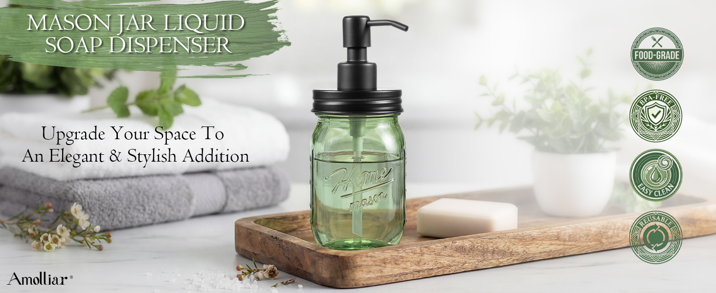 Mason jar liquid soap dispenser
