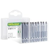 2 Inch SAE Hex Head Allen Wrench Drill Bit Set, 10 Pcs Taiwan S2 Steel Impact Driver Bit Set,1/4"...