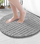 Arotive Luxury Round Chenille Bathroom Rug Mat, Extra Soft Thick Absorbent Shaggy Bath Rugs, Non-...