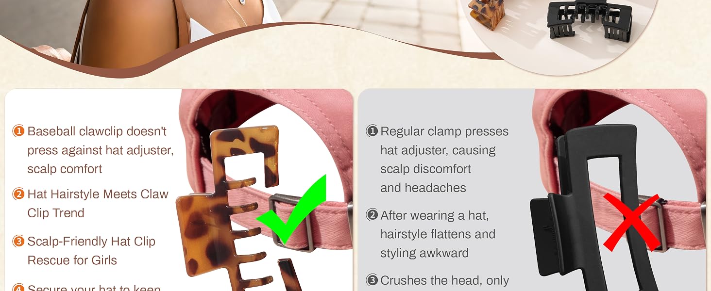 hat friendly claw clip claw clip for baseball cap trucker hat claw clip claw clip hair clips