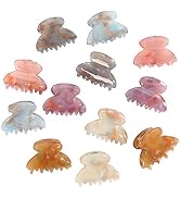 Claw Hair Clips Jaw Clamps - 12PCS Small Hair Claw Jaw Clamp for Thin Hair Styling Accessories Cl...