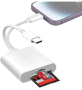 SD Card Reader for iPhone Camera Adapter with Dual Interface Memory Card Reader for iPhone/MacBoo...