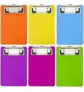 4x6in Mini Clipboards, 6 Pack Plastic Small Clipboards, Translucent A6 Size Mini Clipboard with R...