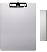 Stainless Steel Magnetic Dry Erase Clipboards with Stand,Double-Sided Anti-Fingerprint Small Whit...