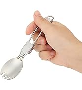 DZRZVD Camp Foldable Flatware - Stainless Steel Spork - Folding Handle Spork - Ultralight Utensil...