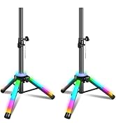 GZGDLJQ Speaker Stands Pair LED Multi Colors, Adjustable 25-39 Inch DJ Speaker Stand Tripod Unive...