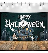 XtraLarge, Happy Halloween Banner Decorations - 72x44 Inch | Scary Happy Halloween Backdrop for H...