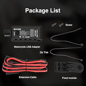 BATIGE SAE To USB Adapter Motorcycle USB Charger Type C and USB 3.0 package