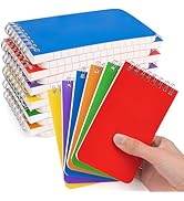Pocket Notebook Bulk 3x5 Inch, 18 Packs Mini Top Bound Spiral Notepad, Small Pads 6 Colored, 60Sh...