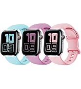 3 Pack Silicone Strap Compatible with Kids Apple Watch Band, Soft Sport Replacement Bands for iWa...