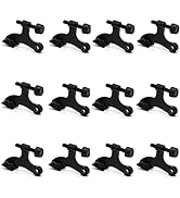 12 Pack Hinge Pin Black Door Stopper, Adjustable Heavy Duty Hinge Pin Door Stop with Black Rubber...