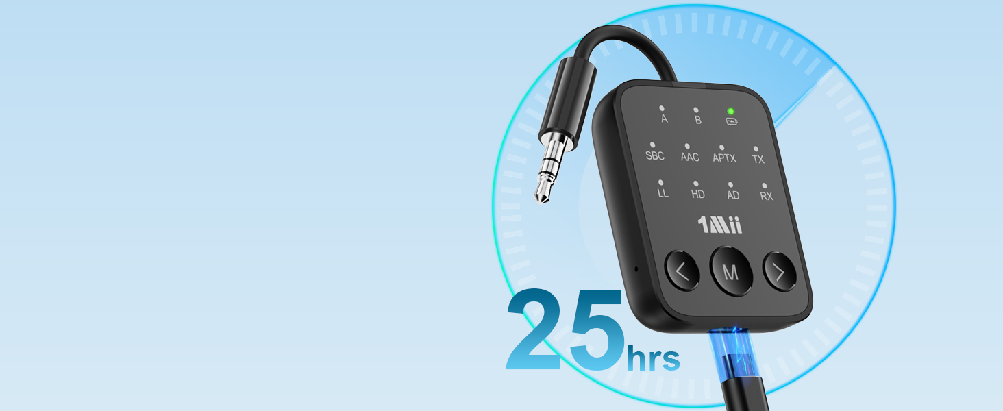 long battery life bluetooth audio transmitter