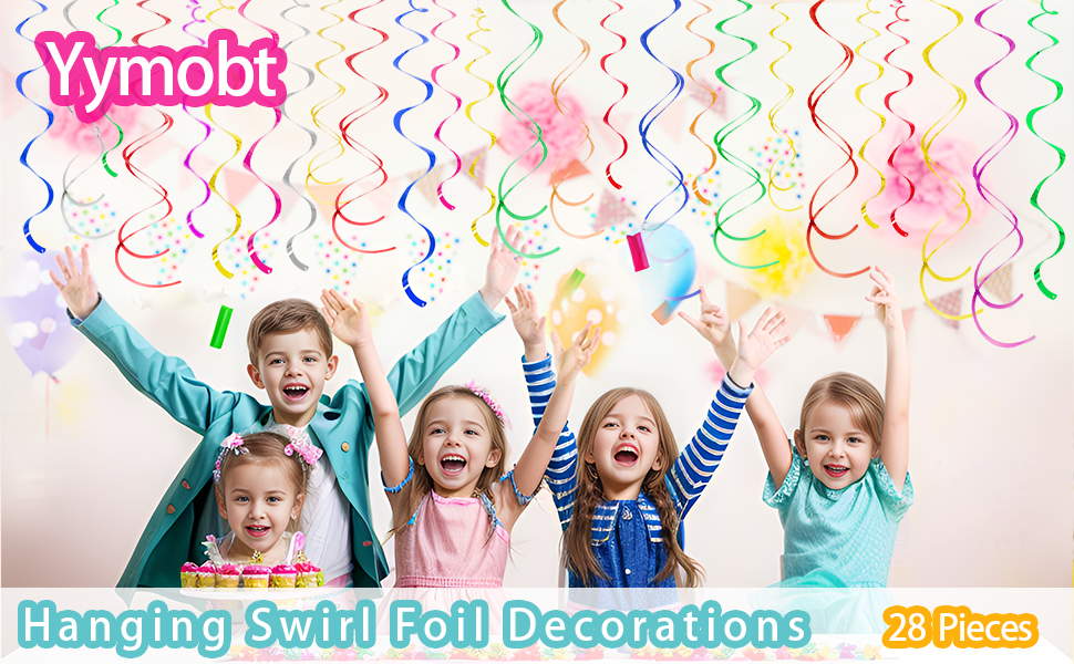 Colorful Ceiling Swirl Foil Decorations