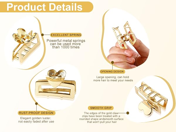 gold haie clips small