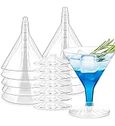 Zezzxu 24 Pack Plastic Martini Glasses - 5 oz Disposable Cocktail Glasses, Plastic Dessert Cups U...
