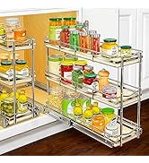 LYNK PROFESSIONAL Elite Pull Out Spice Rack Organizer for Inside Kitchen Cabinets - 6"x21" - Sl...
