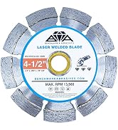 Benchmark Abrasives 4.5” Laser Welded Segmented Diamond Blade with Steel Core, Saw Blades for Ang...