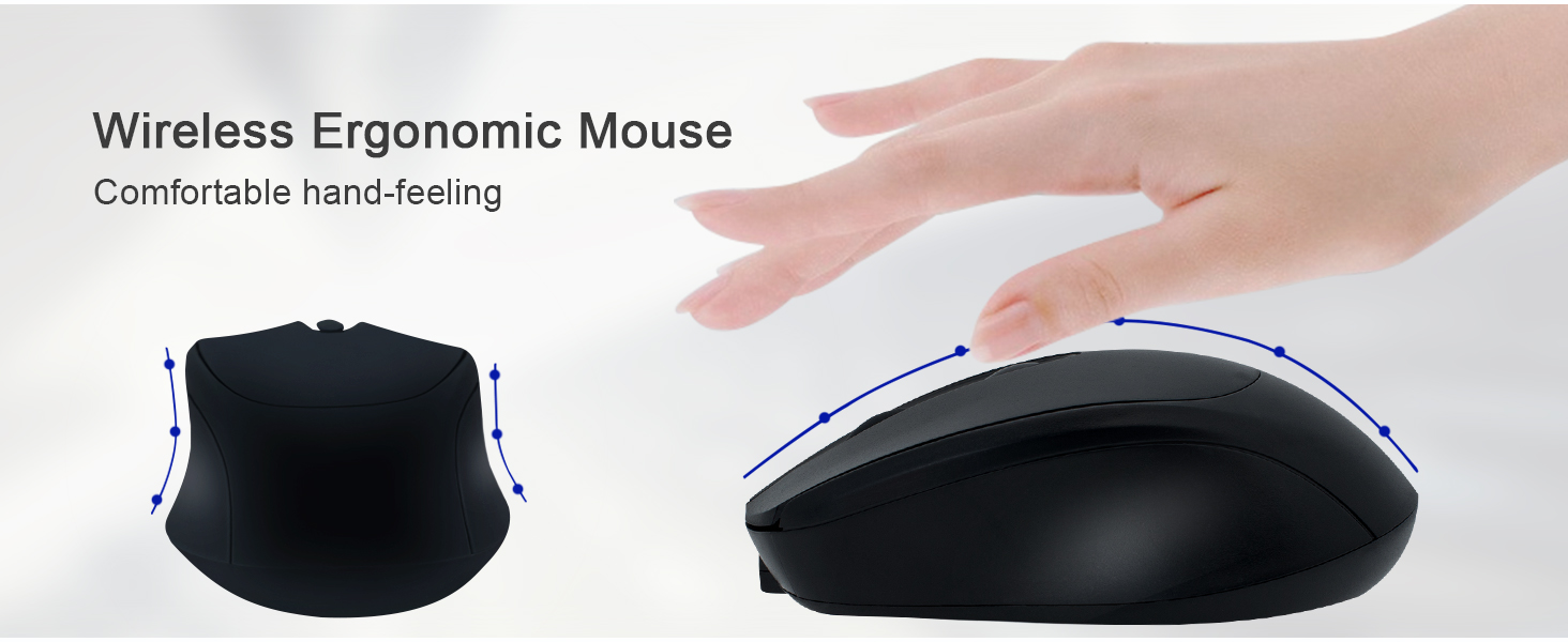 Wireless Ergonomic Mouse comfortable hand-feeling